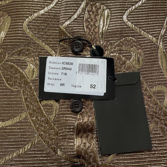 NWOT Versace Classic V2 Lurex Brocade Bow Pattern Waistcoat- Size 52 - Picture 9 of 10